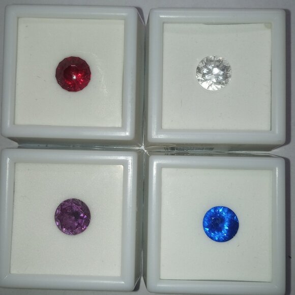 10mm Round Synthetic/Lab-Created Loose Gemstones -- Set of 4 - Picture 7 of 7